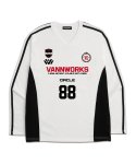 밴웍스(VANNWORKS) 헤비웨이트 투톤 유니폼 로고 져지 롱슬리브 (VLS0035) 화이트/레드