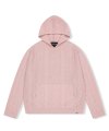 Hooded Cable Knit Pullover Pink