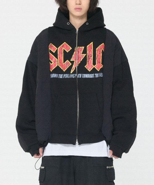 SCHISM INDUCING ■ FAKE REWORKED ZIP UP HOODIE フーディ SCHISM INDUCING □ FAKE REWORKED ZIP UP HOODIE フーディ