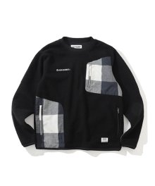 M CHECK PATTERN PATCH POINT BOAFLEECE CREW