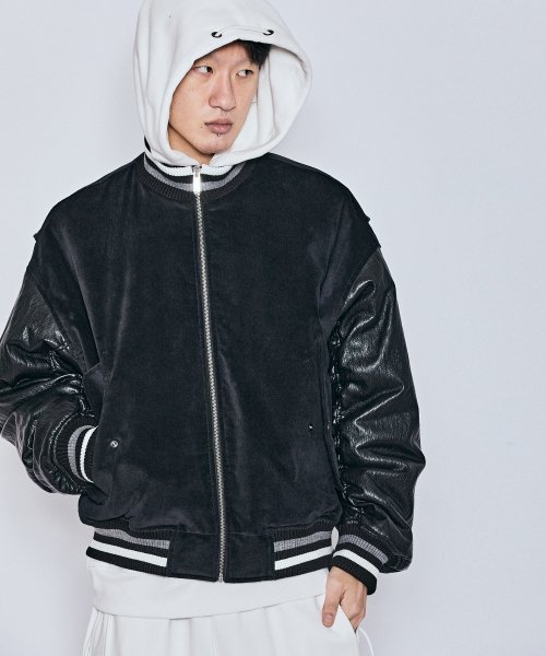 MUDSTONE VELVET BLOUSON J13- BLACK