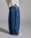 노운(NOUN) maxi wide denim pants (mid blue)
