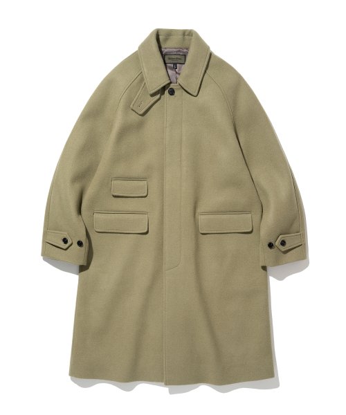 wool balmacaan coat khaki
