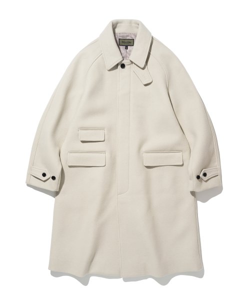 wool balmacaan coat beige