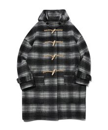Oversized Check Duffle Coat(BLACK)