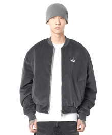 VELOUR S.L BOMBER JACKET-CHACOAL GREY