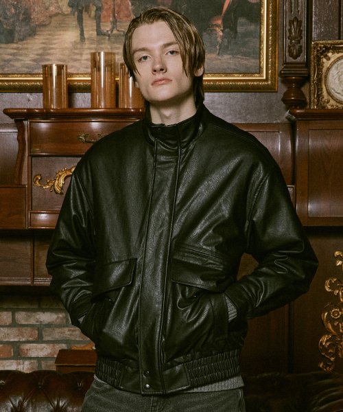 LEATHER JUMPER [2 COLOR]