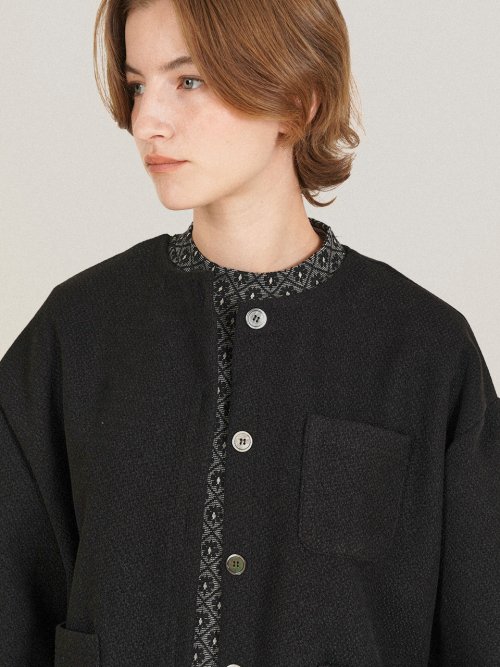 ANN BOUCLE SOFT WOOL CARDIGAN JACKET_BK