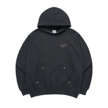 BOUCLE ROUND LOGO HOODIE CHARCOAL