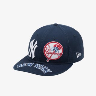 뉴에라(NEW ERA) MLB 뉴욕 양키스 바이저 로고 레트로 크라운 스트랩백 오...