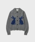 [WOMAN] LOUIS RABBIT CARDIGAN (MELANGE GREY)