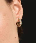 먼데이에디션(MONDAY EDITION) Glittering Golden Hoop Earrings (Midium)