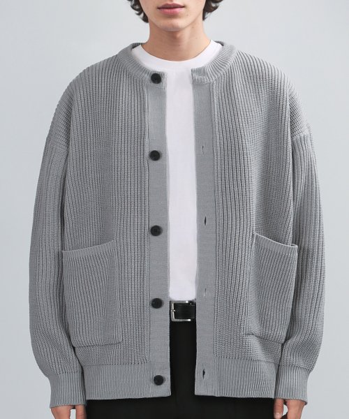 [Heavyweight] POCKET ROUND CARDIGAN (GRAY)
