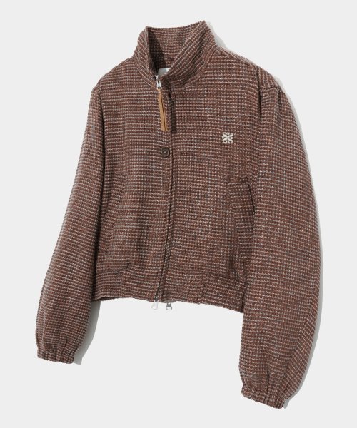 MUSINSA | SATUR (W) Lecce Tweed Zip-up Jacket Heritage Brown 