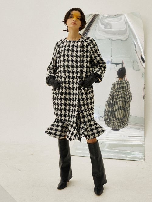 Houndtooth Mermaid Tail Coat- Dress