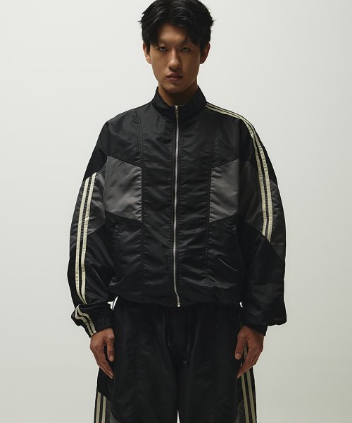 Adidas originals black panelled hotsell track jacket