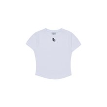 NEW SYMBOL LOGO ROUND CROP SHORT SLEEVE T-SHIRT WHITE