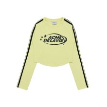 STAR LOGO CROP TRACK LONG SLEEVE T-SHIRT YELLOW