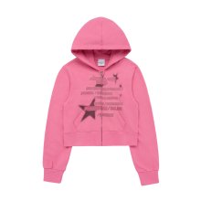 ADLV WORLD TOUR CROP HOODIE ZIP UP DARK PINK