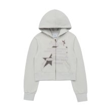 ADLV WORLD TOUR CROP HOODIE ZIP UP GREY