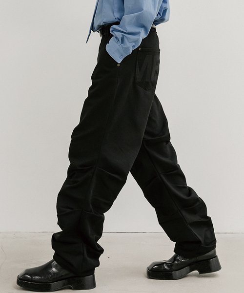 MESC wrinkled pants(black)