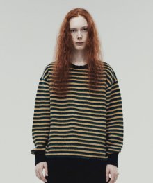 MOHAIR MULTI STRIPED SWEATER YELLOW (VH2DFUK602A)