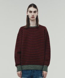 MOHAIR MULTI STRIPED SWEATER RED (VH2DFUK602A)