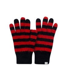MOHAIR STRIPED GLOVES RED (VH2DFUAB80A)