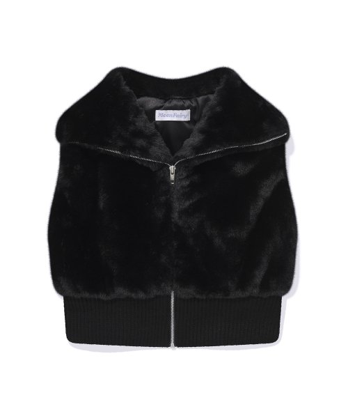 Black deals furry vest