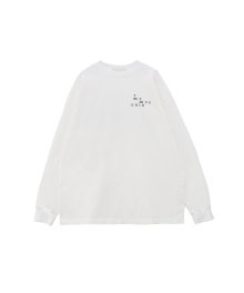 Falling Overfit Long Sleeve T-shirts [ White ]