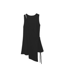 Wrap Sleeveless Knit [ Black ]