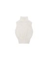 High Neck Knit Vest [ Ivory ]