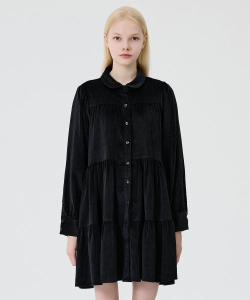 Black velvet store shirt dress