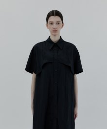 Bolero Layered Shirts One-piece [ Black ]