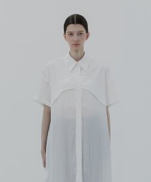 Bolero Layered Shirts One-piece [ White ]