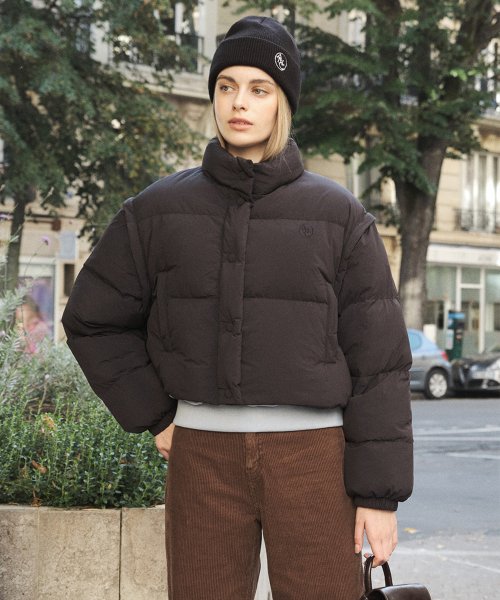TWO-WAY EMBROIDERED PADDING JUMPER_BLACK