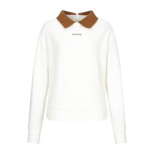 Knit Collar Back Zip-up Shirts_O/White