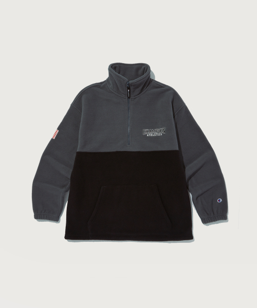 플리스 하프 집업 티셔츠 Charcoal Grey