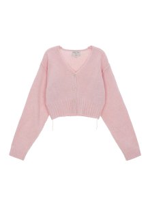 MATIN STITCH POINT CROP CARDIGAN IN LIGHT PINK