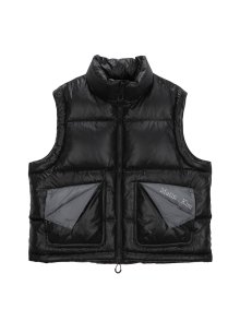 FOLDED POCKET DOWN VEST FOR MEN IN BLACK