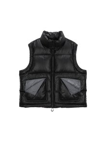 FOLDED POCKET DOWN VEST FOR WOMEN IN BLACK