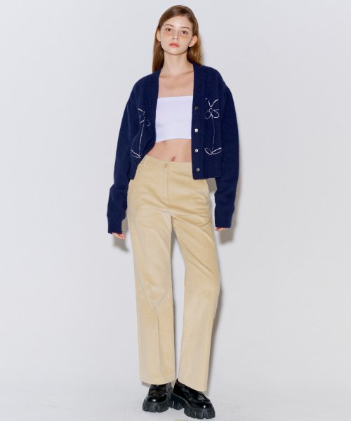 Вельветовые длинные брюки клеш beige