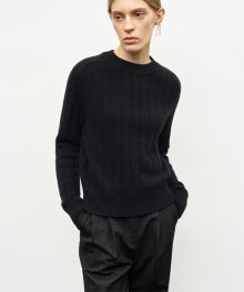 RIBBED CASHMERE SWEATER_BLACK