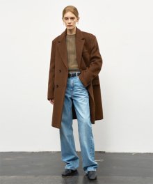 OVERSIZE DOUBLE-BREASTED WOOL COAT_BROWN