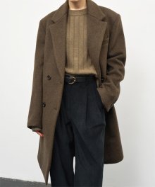OVERSIZE DOUBLE-BREASTED WOOL COAT_KHAKI BROWN