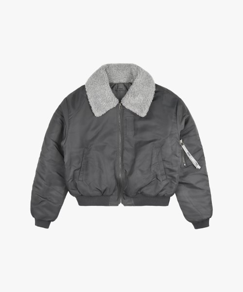 SHIRRING BOMBER JP_CHARCOAL