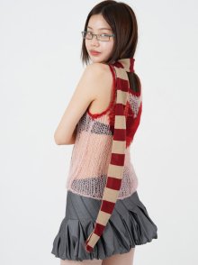 레이지 스트라이프 머플러 Lazy Stripe Muffler (Red Beige)