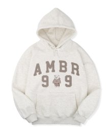 99 AMBLER 오버핏 기모 후드 티셔츠 AHP1019 (오트밀)