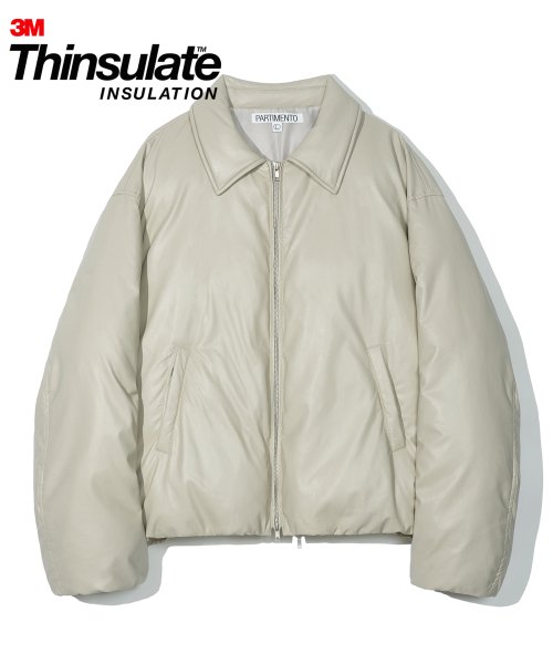 MUSINSA | PARTIMENTO [Vegan Leather] 3M Thinsulate Featherless Puffer  Blouson Jacket Beige