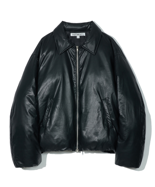 MUSINSA | PARTIMENTO [Vegan Leather] 3M Thinsulate Featherless Puffer  Blouson Jacket Black